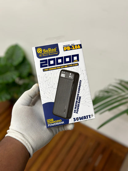 Soroo power bank,20000 Mah (1 month warranty)